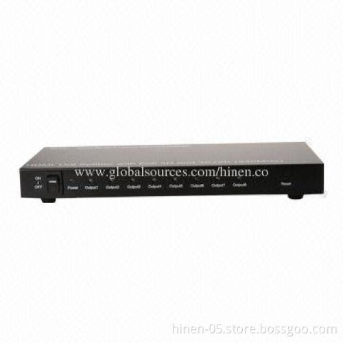 HDMI 1X8 Splitter with Full 3D and 4Kx2K (340MHz), Supports Highest Video Resolution 1,080P